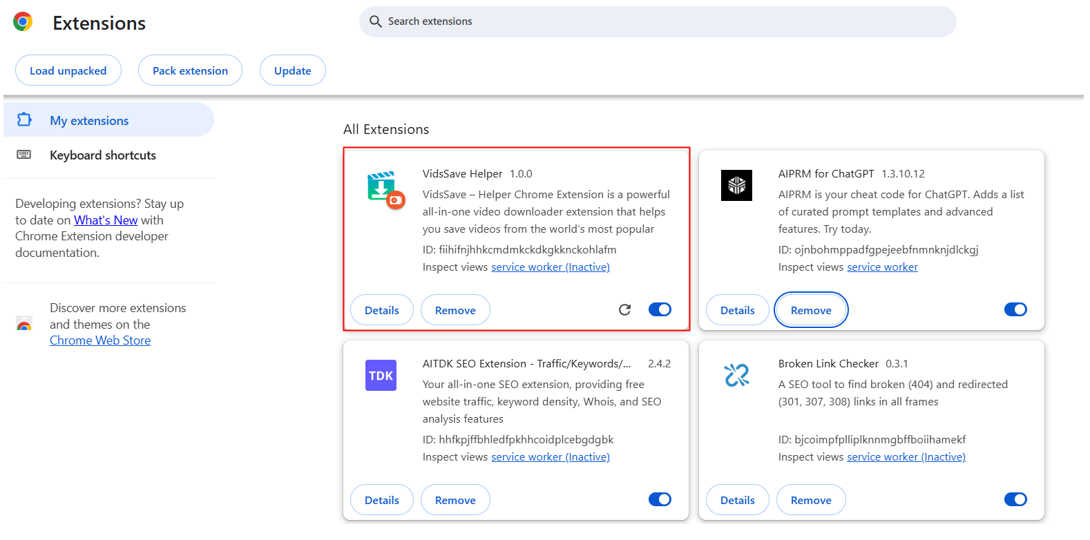 Step 1. Add VidsSave – Helper to Your Browser